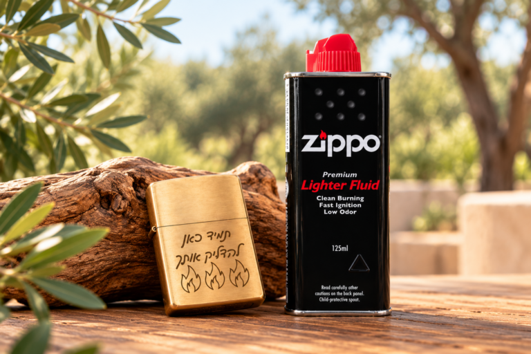 מצית זיפו (Zippo) בציפוי זהב עם חריטה בעיצוב אישי