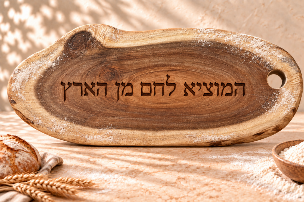 בוצר עגול טבעי עם חריטה